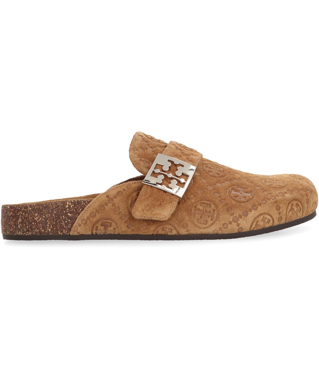 TORY BURCH Коричневые замшевые мюли, фото 2