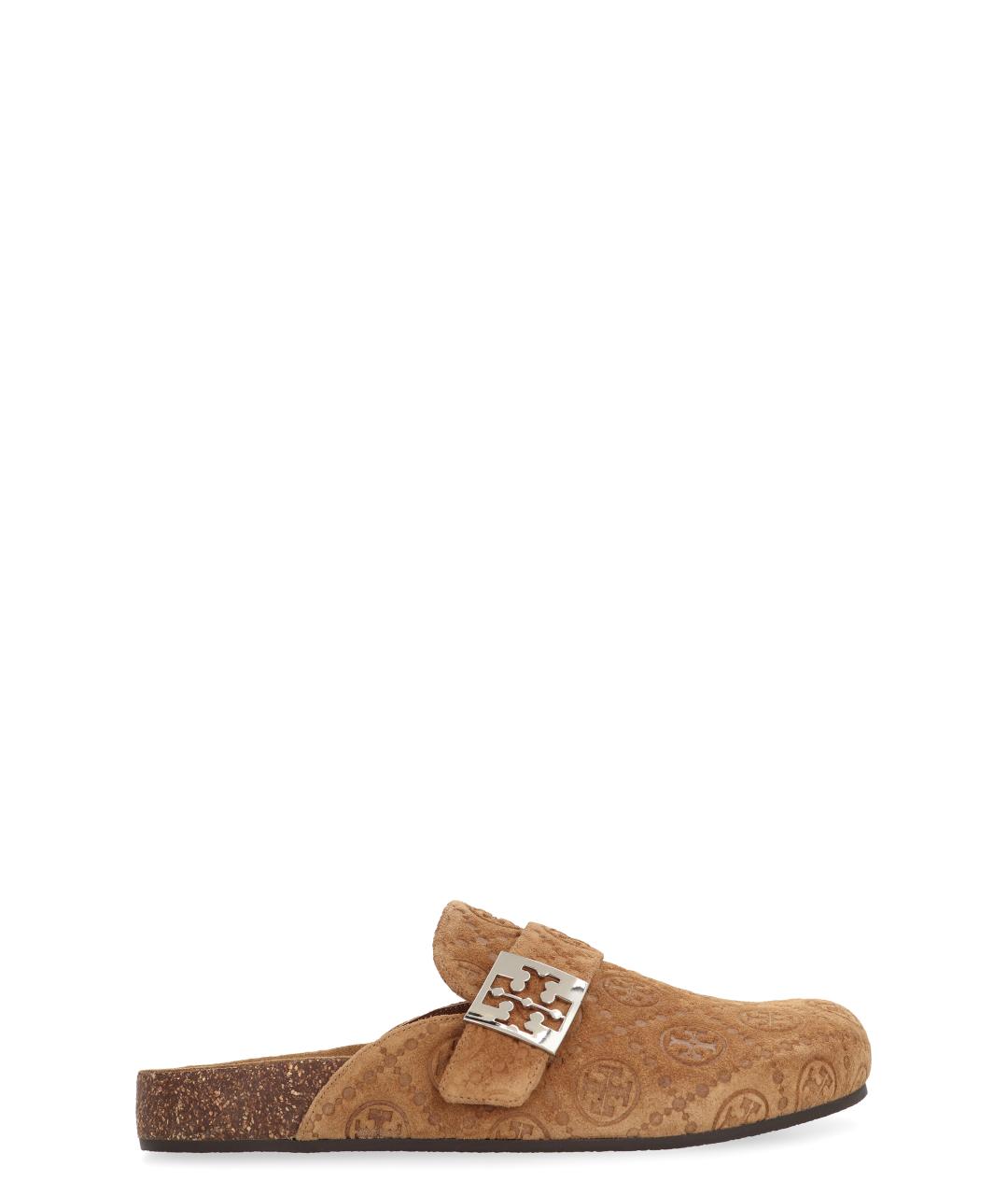 TORY BURCH Коричневые замшевые мюли, фото 1
