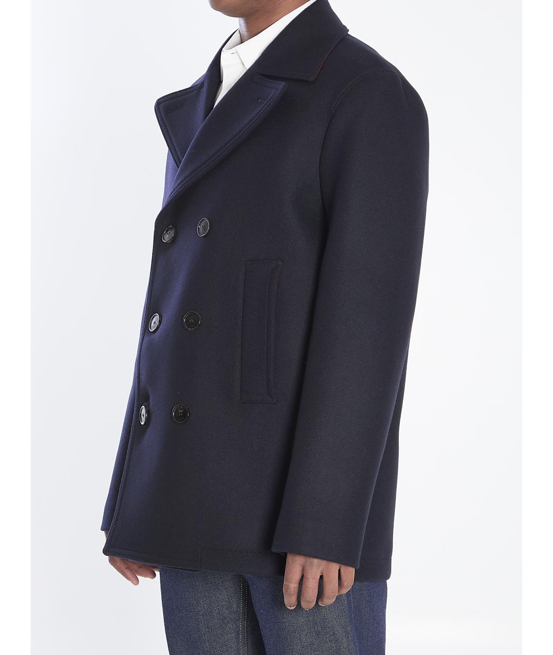 GUCCI Темно-синее шерстяное пальто, фото 3