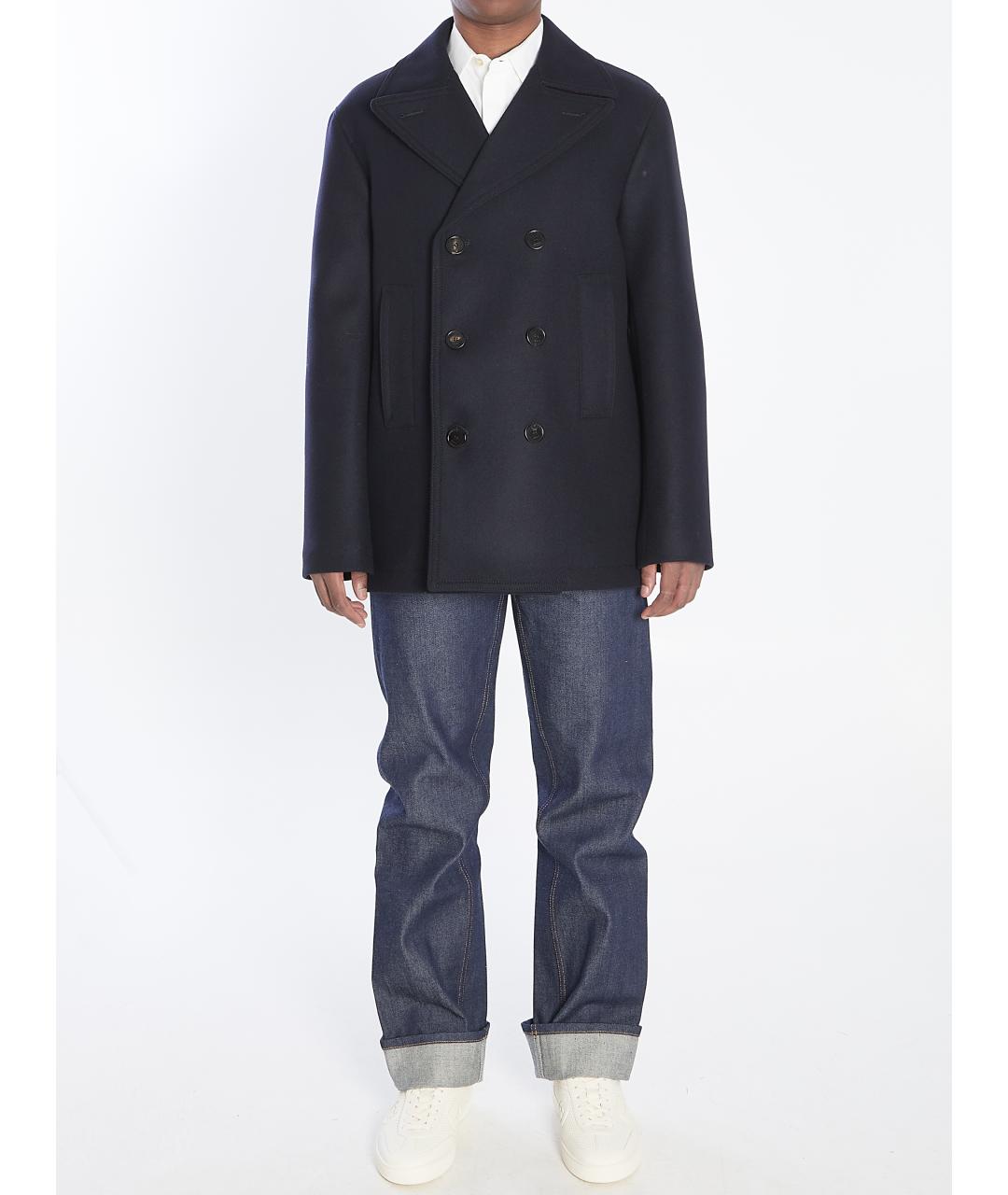GUCCI Темно-синее шерстяное пальто, фото 6