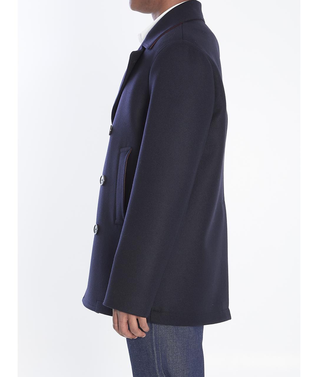 GUCCI Темно-синее шерстяное пальто, фото 4