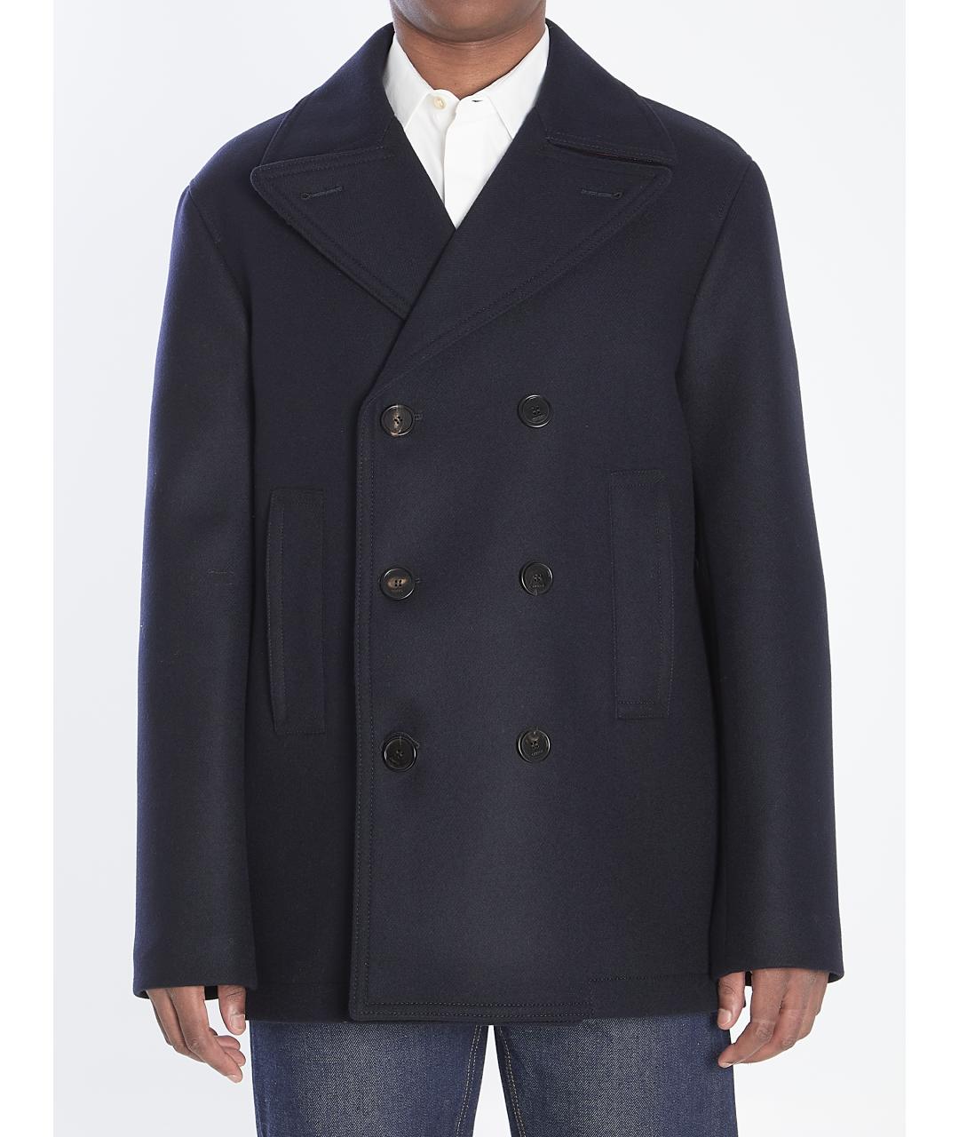 GUCCI Темно-синее шерстяное пальто, фото 2