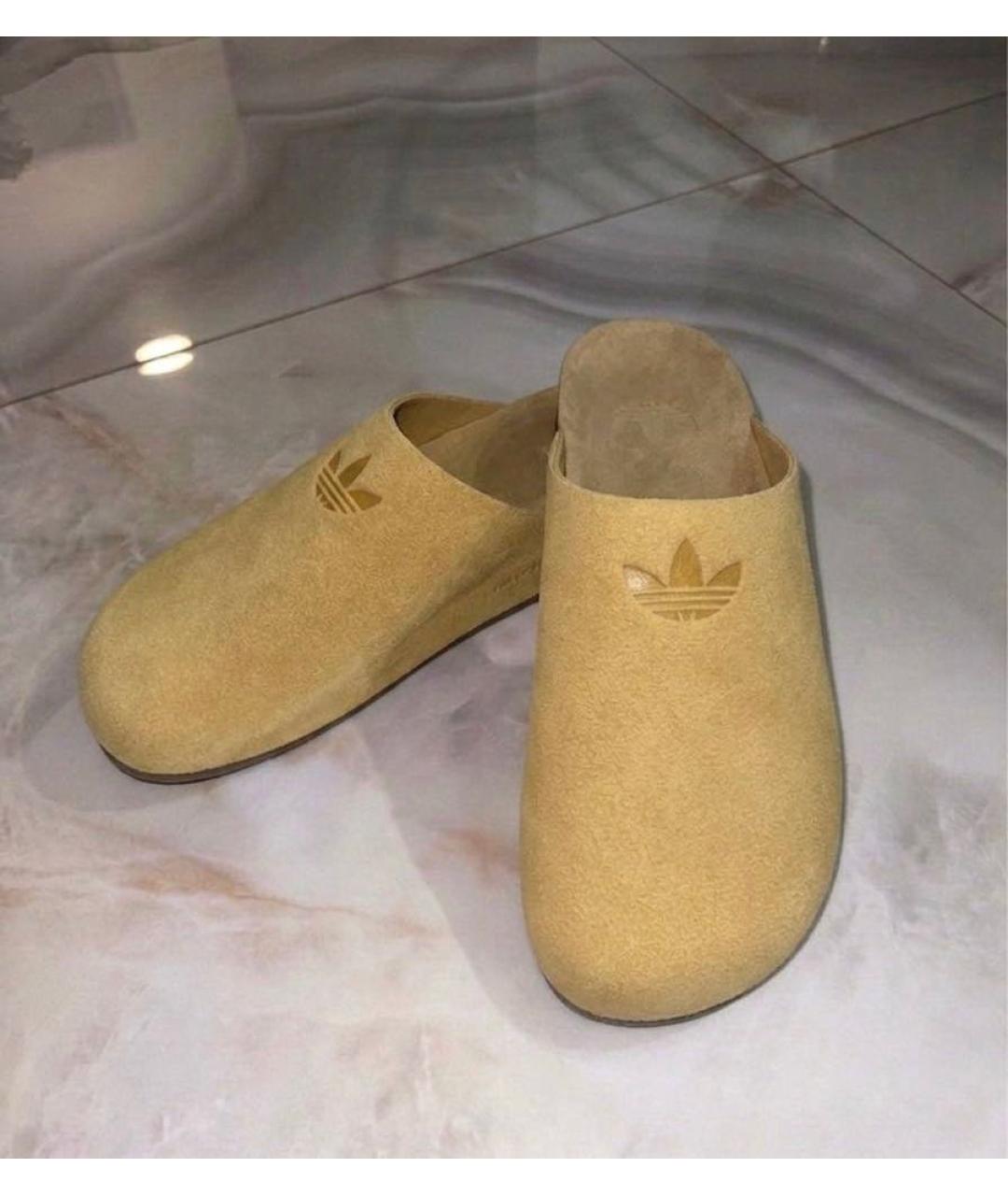 ADIDAS Бежевые замшевые лоферы, фото 2