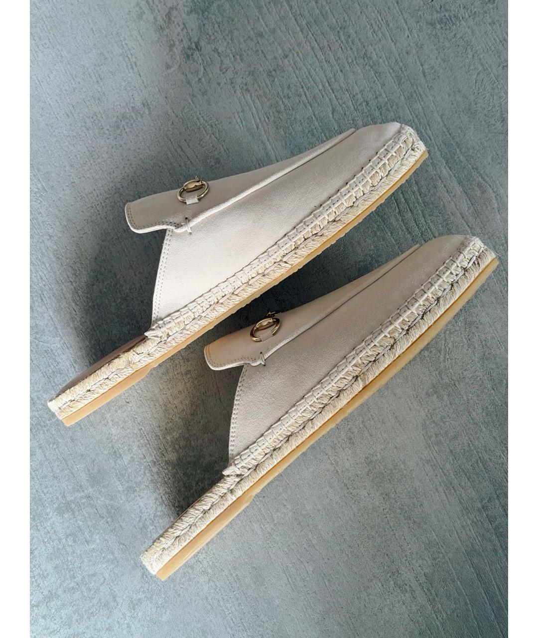 GUCCI Бежевые замшевые мюли, фото 6