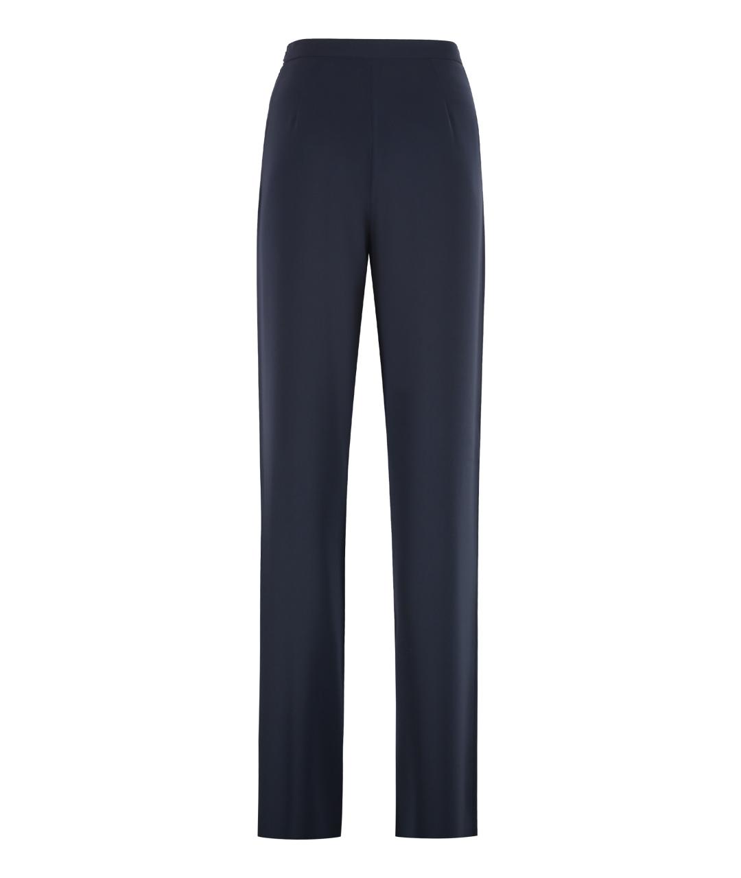 MAX MARA STUDIO Синие полиэстеровые прямые брюки, фото 2