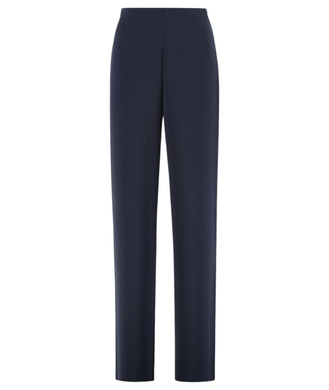 MAX MARA STUDIO Синие полиэстеровые прямые брюки, фото 1