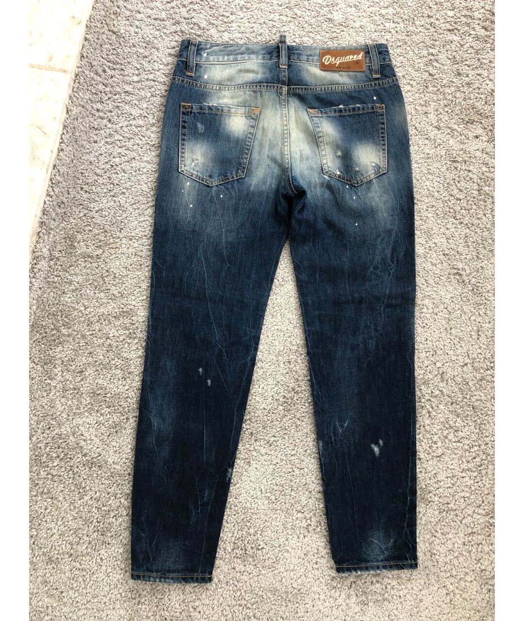 DSQUARED2 Темно-синие хлопковые джинсы слим, фото 2