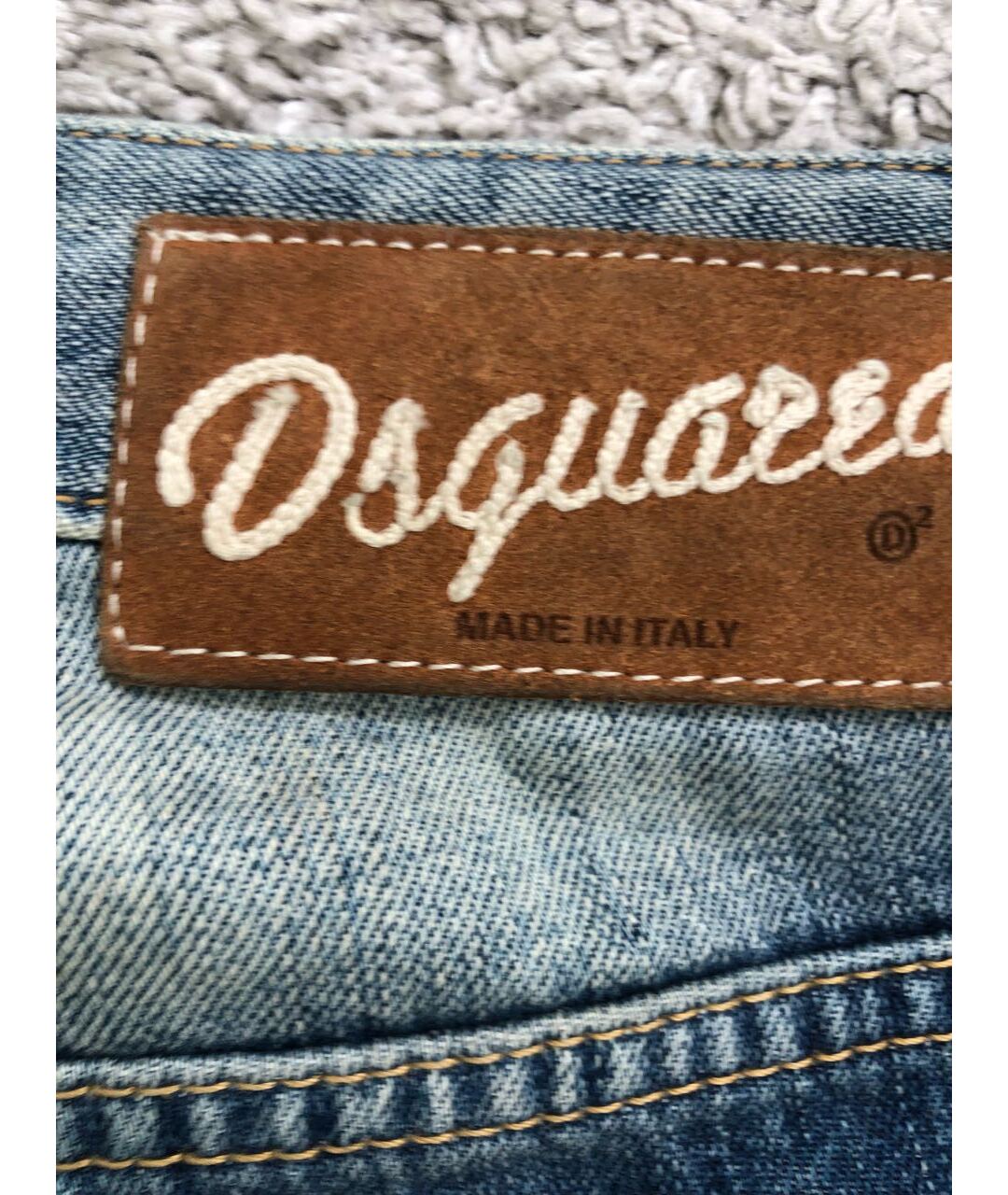 DSQUARED2 Темно-синие хлопковые джинсы слим, фото 3