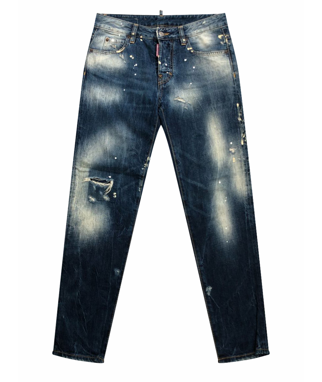 DSQUARED2 Темно-синие хлопковые джинсы слим, фото 1