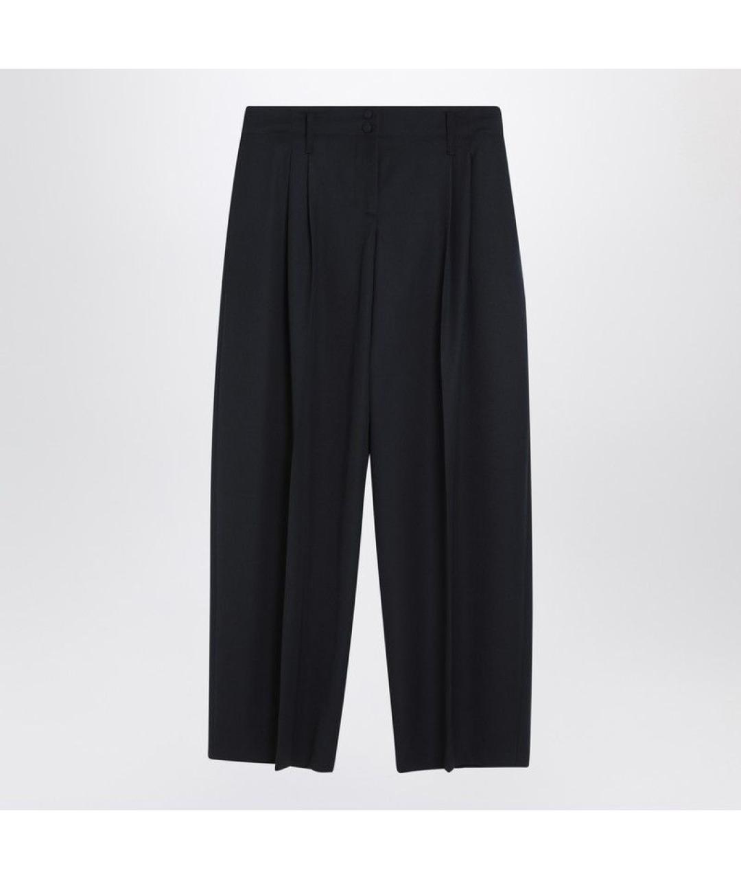 ALEXANDER MCQUEEN Синие шерстяные прямые брюки, фото 3