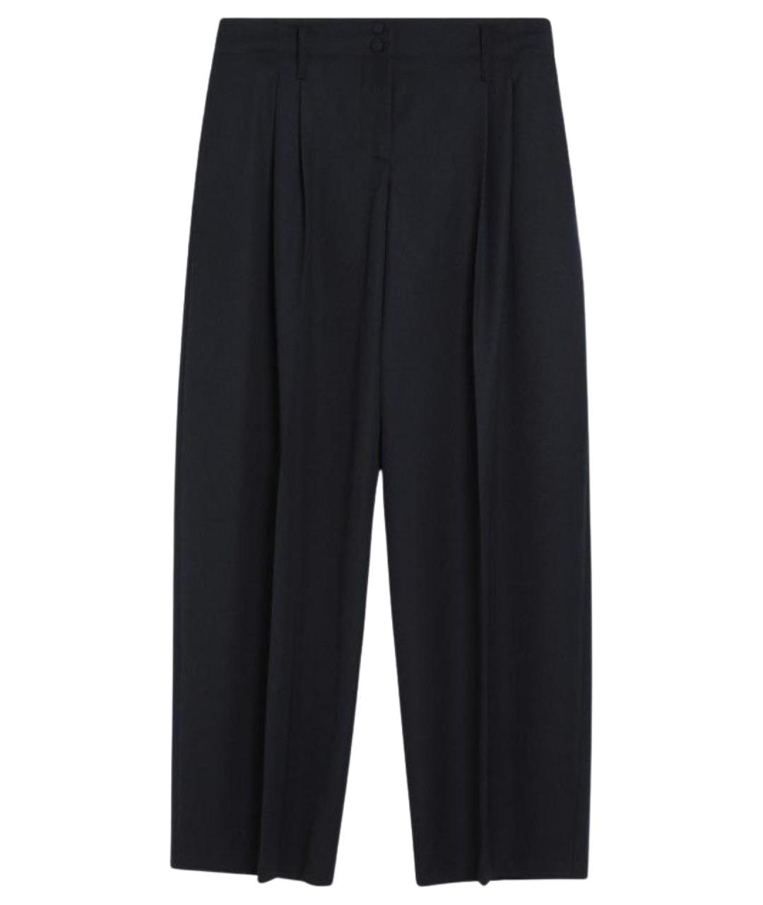 ALEXANDER MCQUEEN Синие шерстяные прямые брюки, фото 1