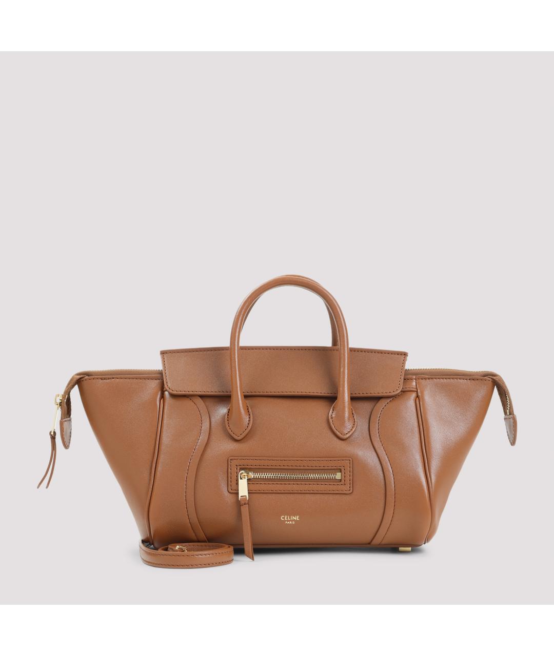 CELINE Бежевая кожаная сумка тоут, фото 2