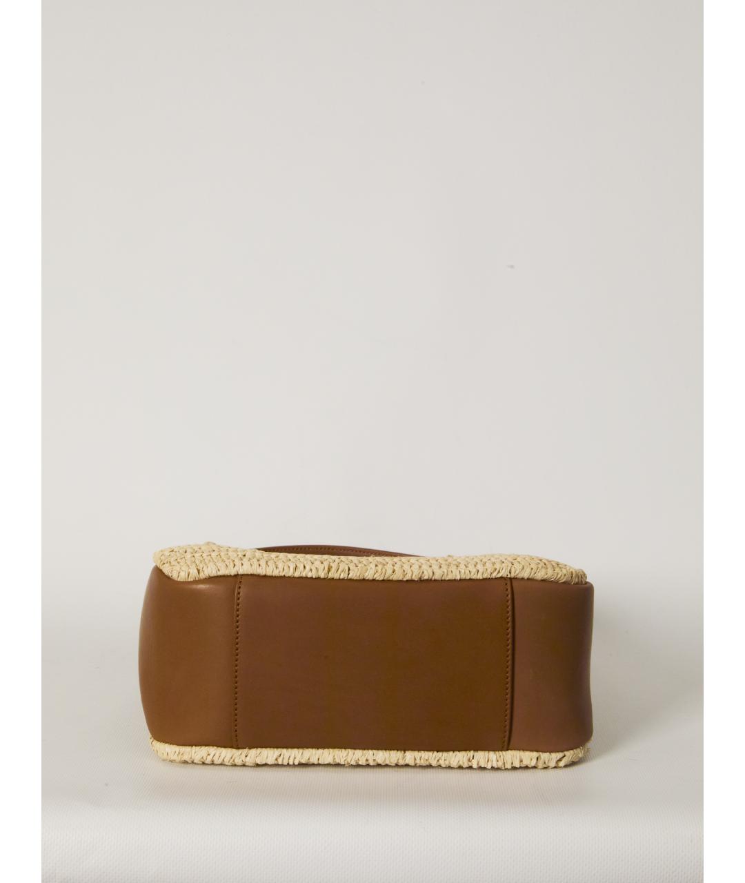 SAINT LAURENT Бежевая пелетеная сумка через плечо, фото 3