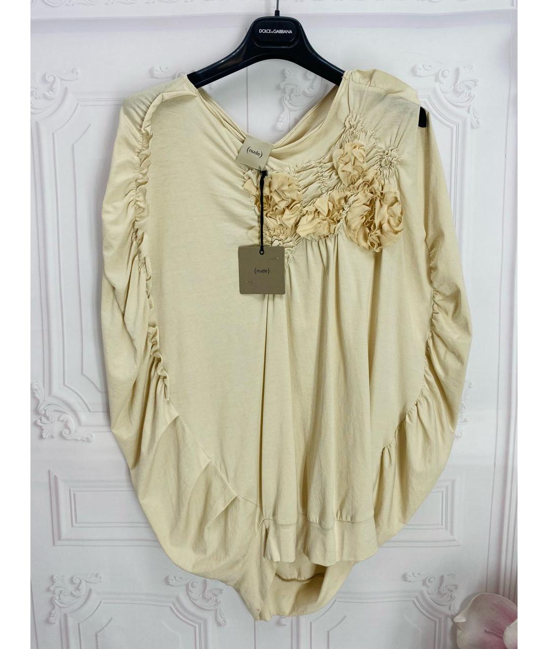 NUDE Бежевая хлопковая блузы, фото 5