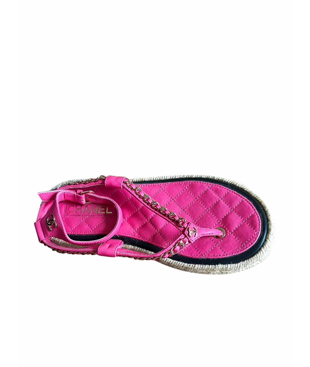 CHANEL Розовые кожаные сандалии, фото 1