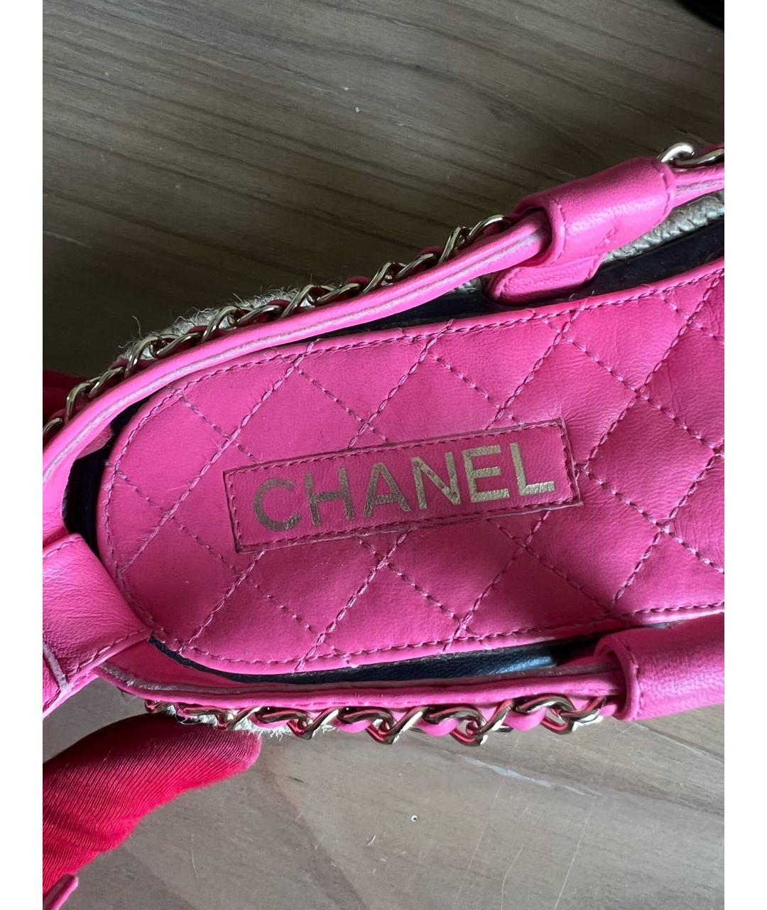 CHANEL Розовые кожаные сандалии, фото 5