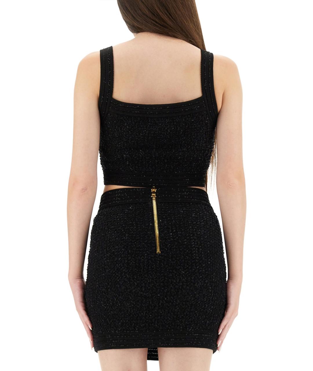 BALMAIN Черная вискозная майка, фото 3