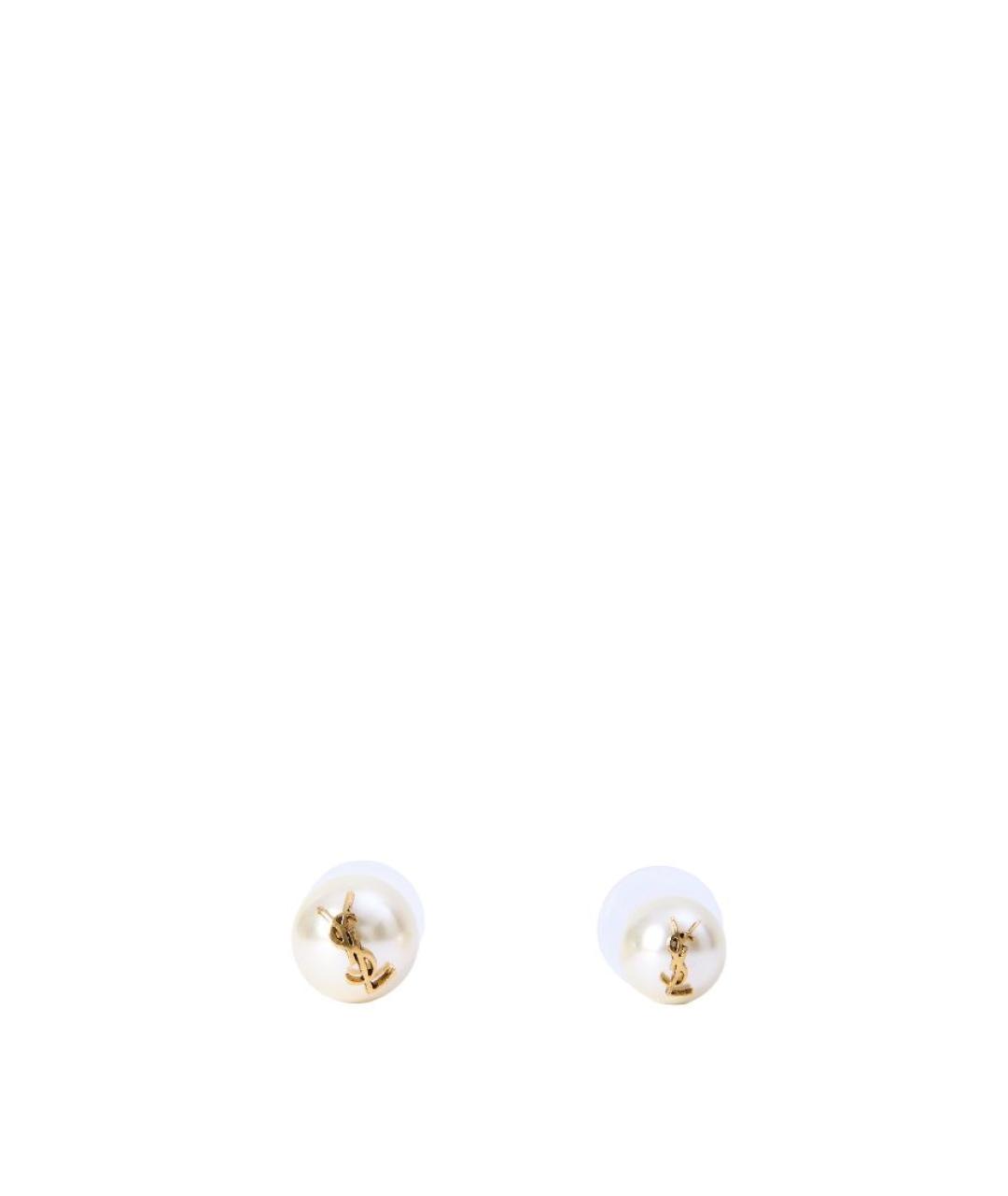 SAINT LAURENT Белые серьги, фото 2