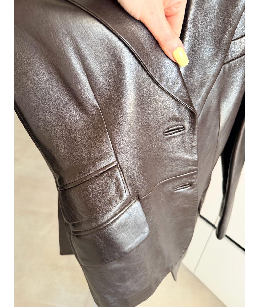 GUCCI Коричневый кожаный жакет/пиджак, фото 7