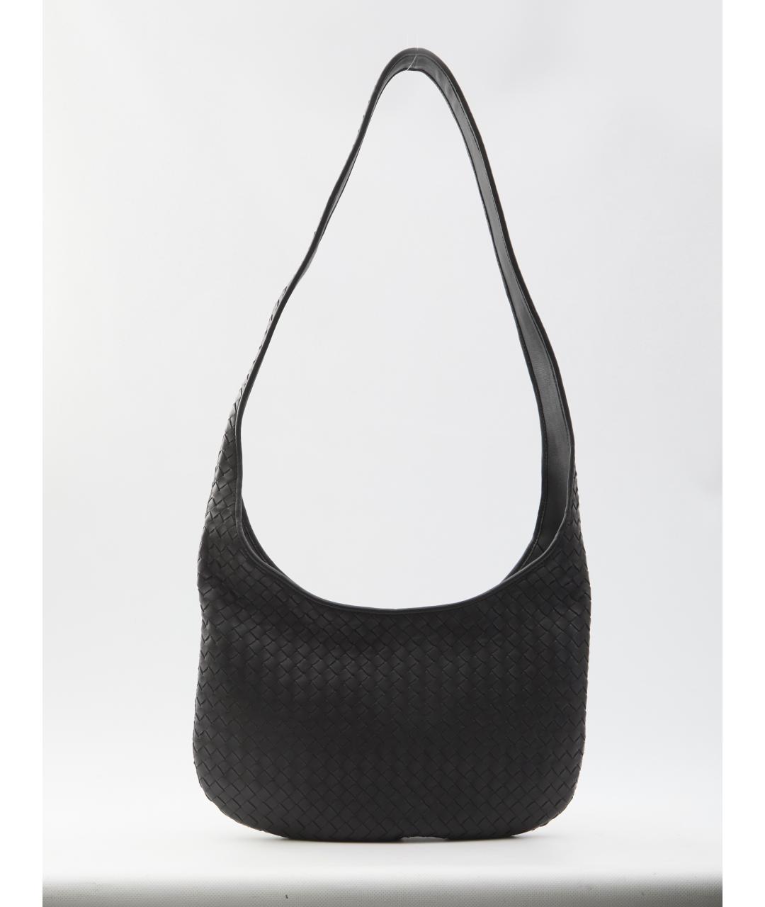 BOTTEGA VENETA Черная кожаная сумка на плечо, фото 2