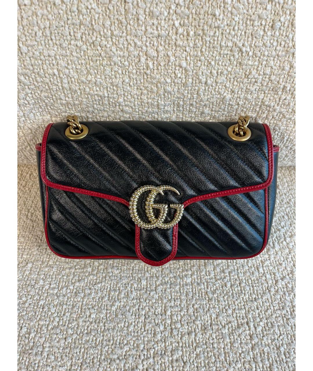 GUCCI Черная кожаная сумка через плечо, фото 9