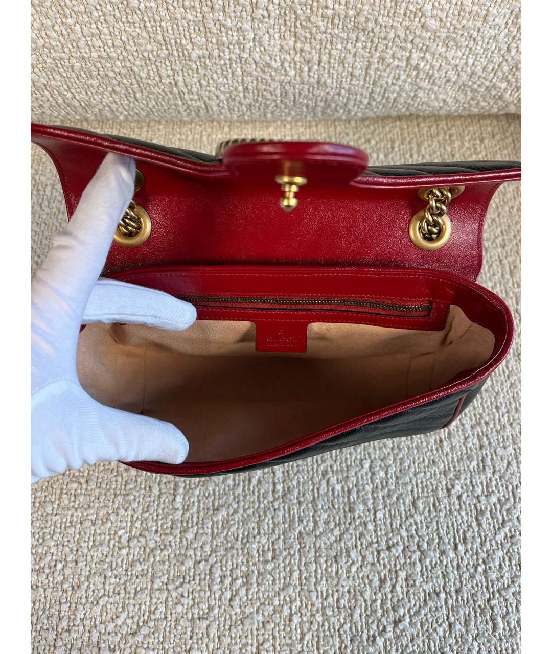 GUCCI Черная кожаная сумка через плечо, фото 4