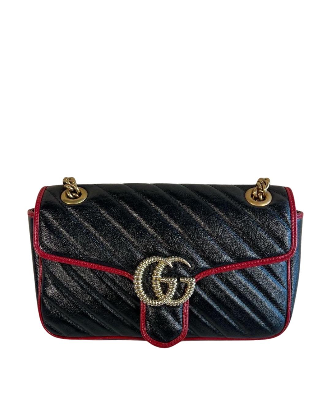 GUCCI Черная кожаная сумка через плечо, фото 1