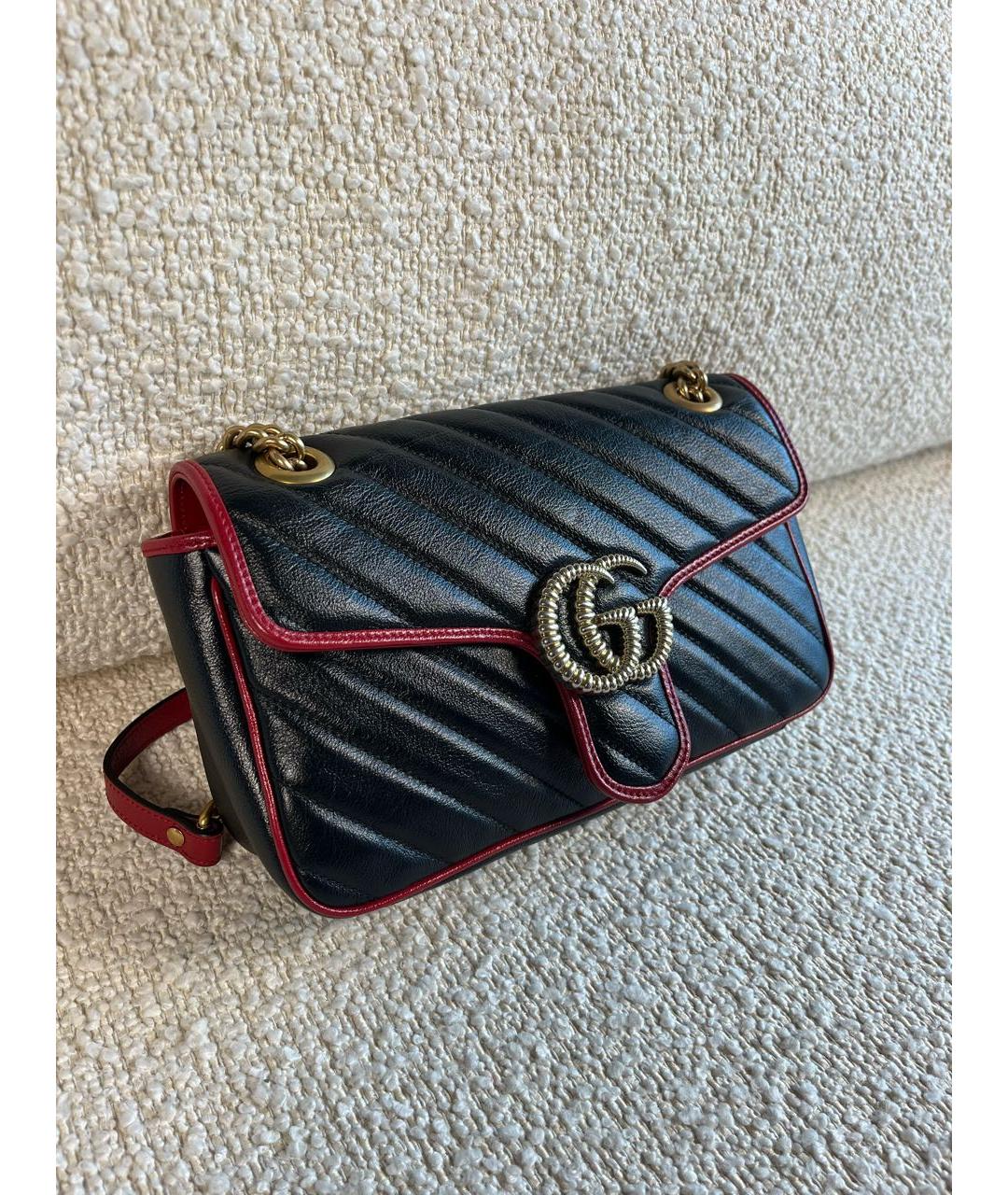 GUCCI Черная кожаная сумка через плечо, фото 2