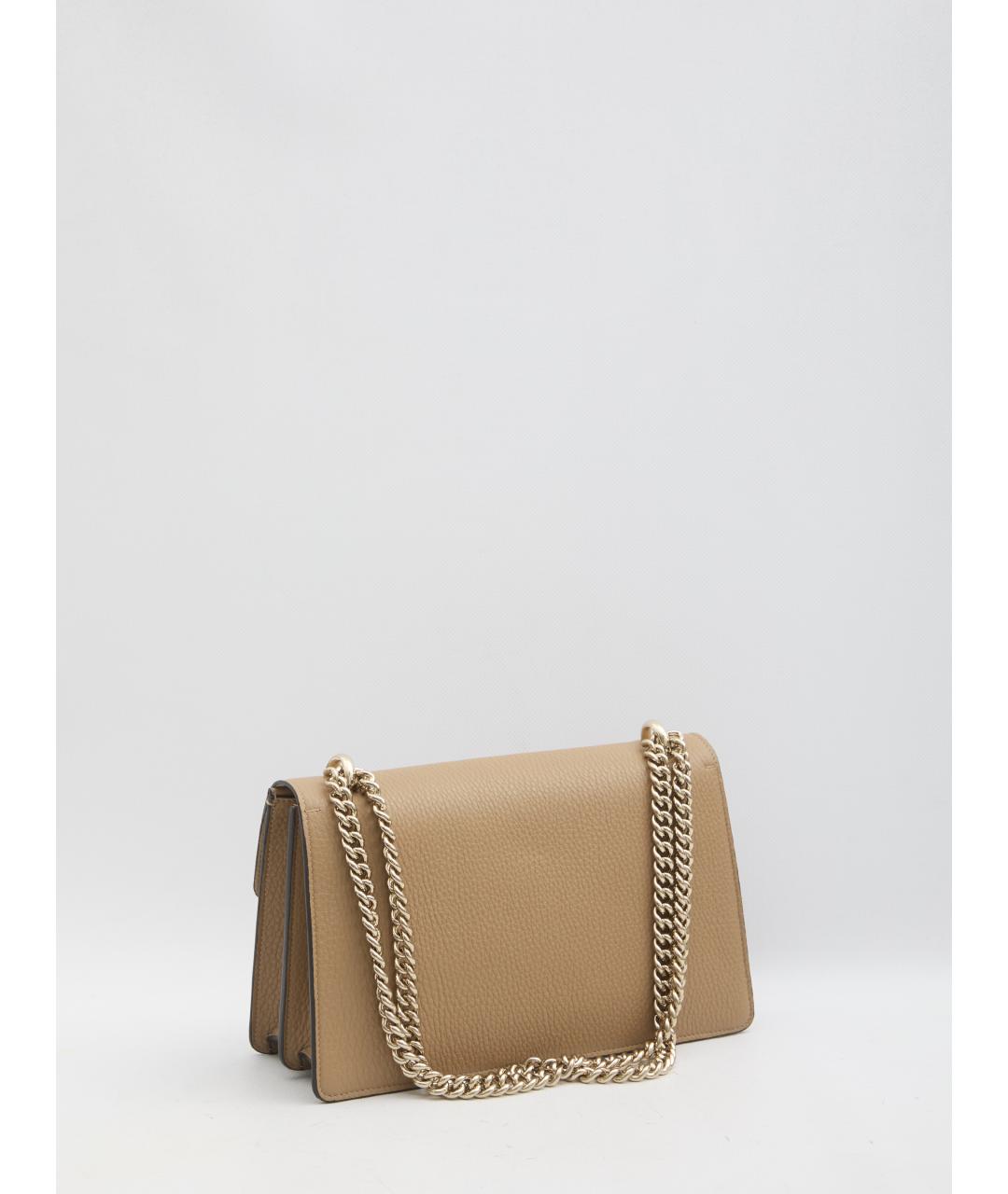 GUCCI Бежевая кожаная сумка через плечо, фото 2