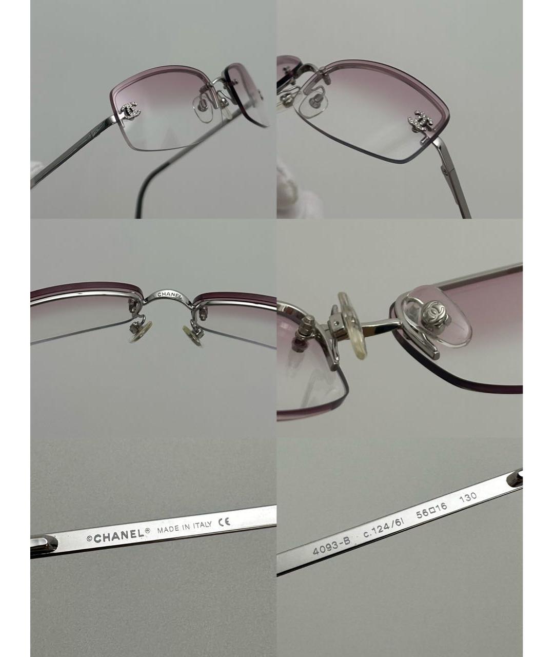 CHANEL Розовые металлические солнцезащитные очки, фото 5