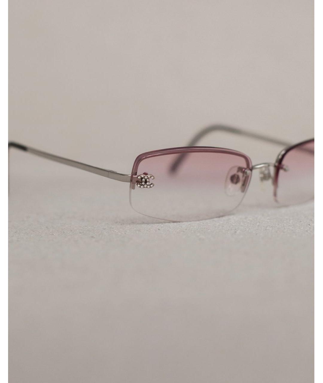 CHANEL Розовые металлические солнцезащитные очки, фото 3