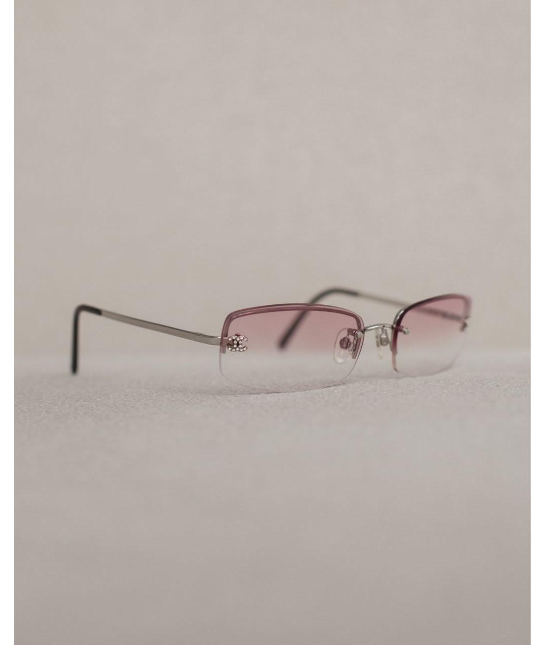 CHANEL Розовые металлические солнцезащитные очки, фото 7