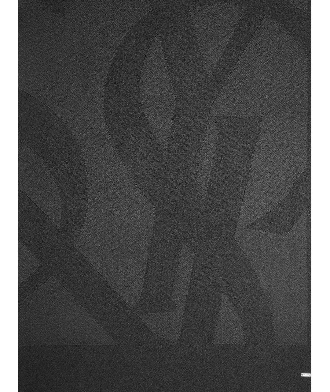 SAINT LAURENT Черный шерстяной шарф, фото 2