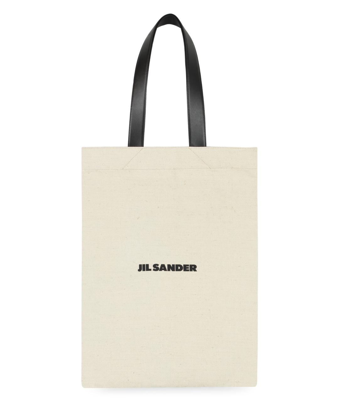 JIL SANDER Бежевая хлопковая сумка тоут, фото 3