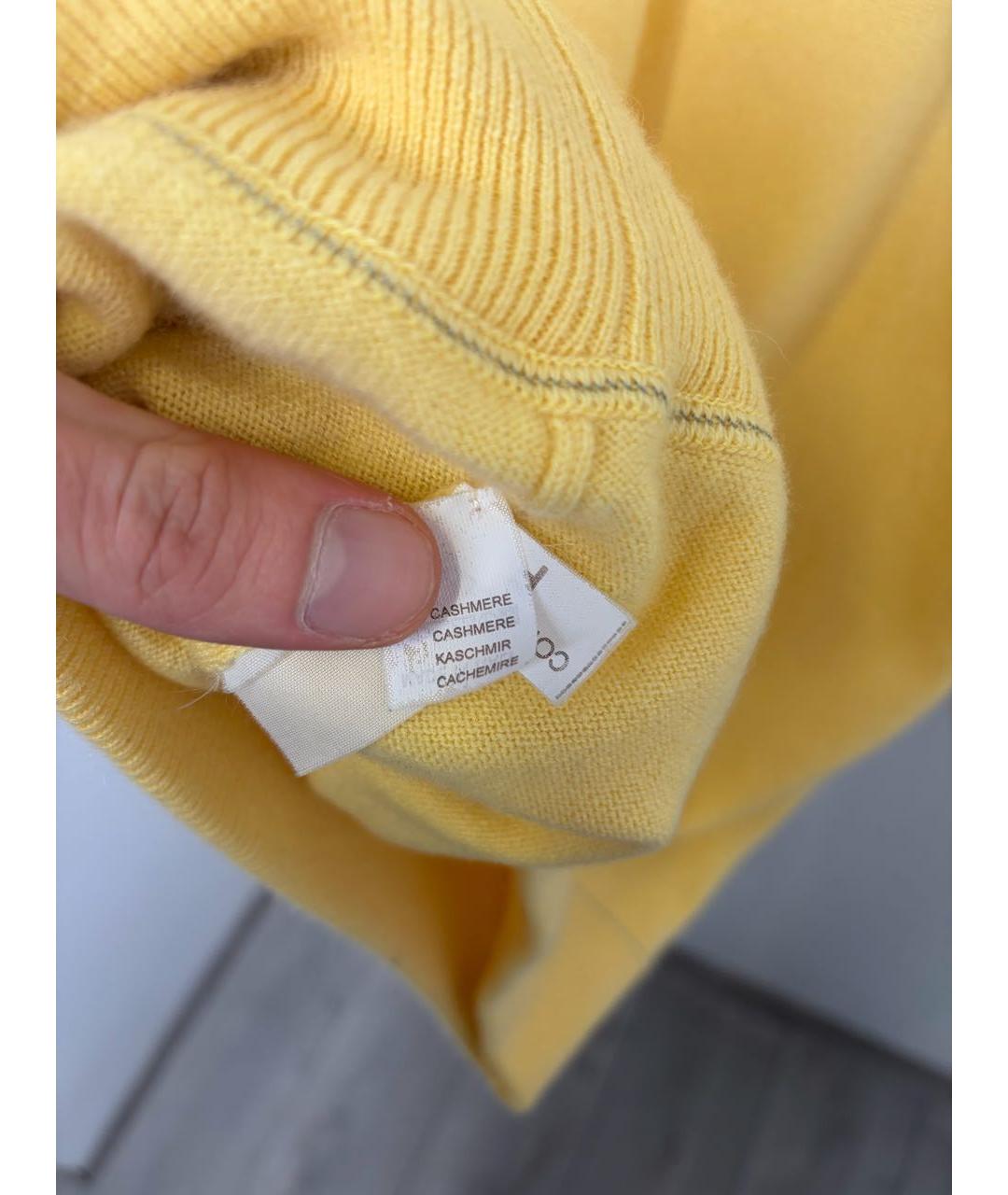 BRUNELLO CUCINELLI Желтый кашемировый джемпер / свитер, фото 3