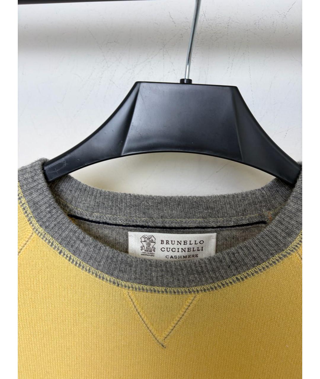 BRUNELLO CUCINELLI Желтый кашемировый джемпер / свитер, фото 2