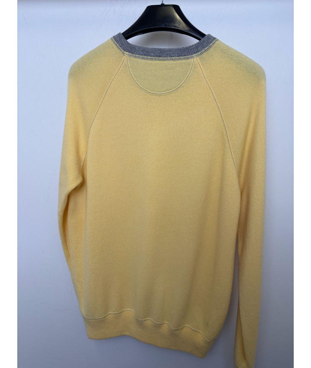BRUNELLO CUCINELLI Желтый кашемировый джемпер / свитер, фото 5