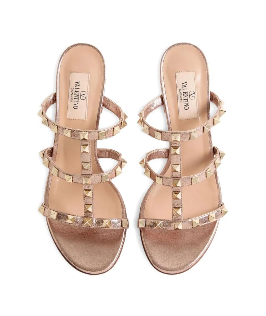 VALENTINO Розовые кожаные босоножки, фото 3