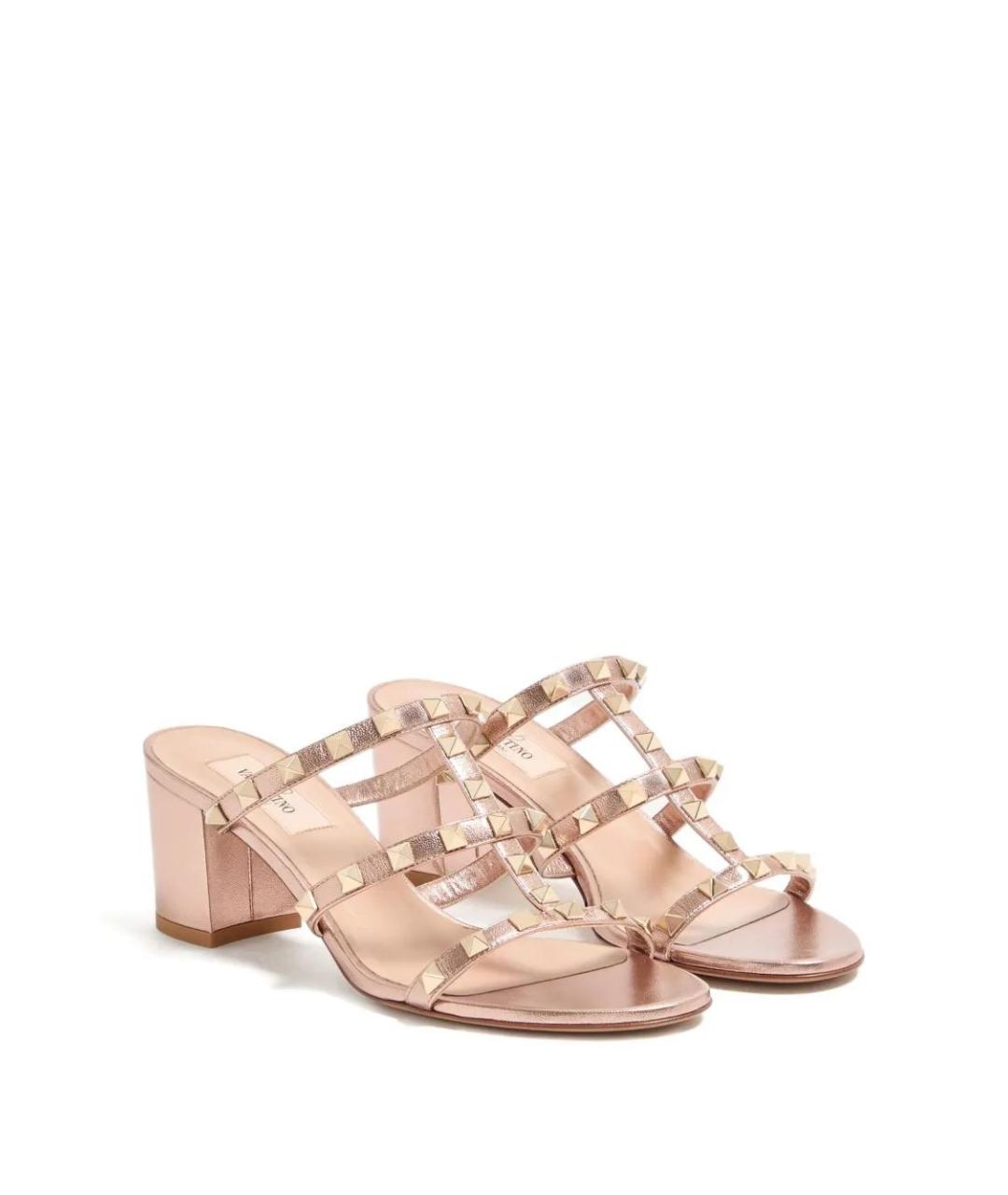 VALENTINO Розовые кожаные босоножки, фото 2