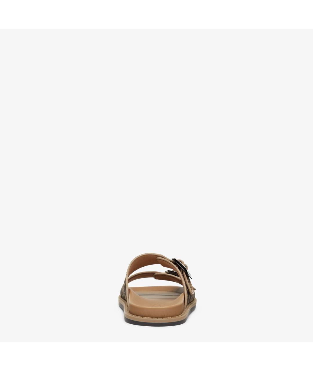 FENDI Коричневые текстильные сандалии, фото 3