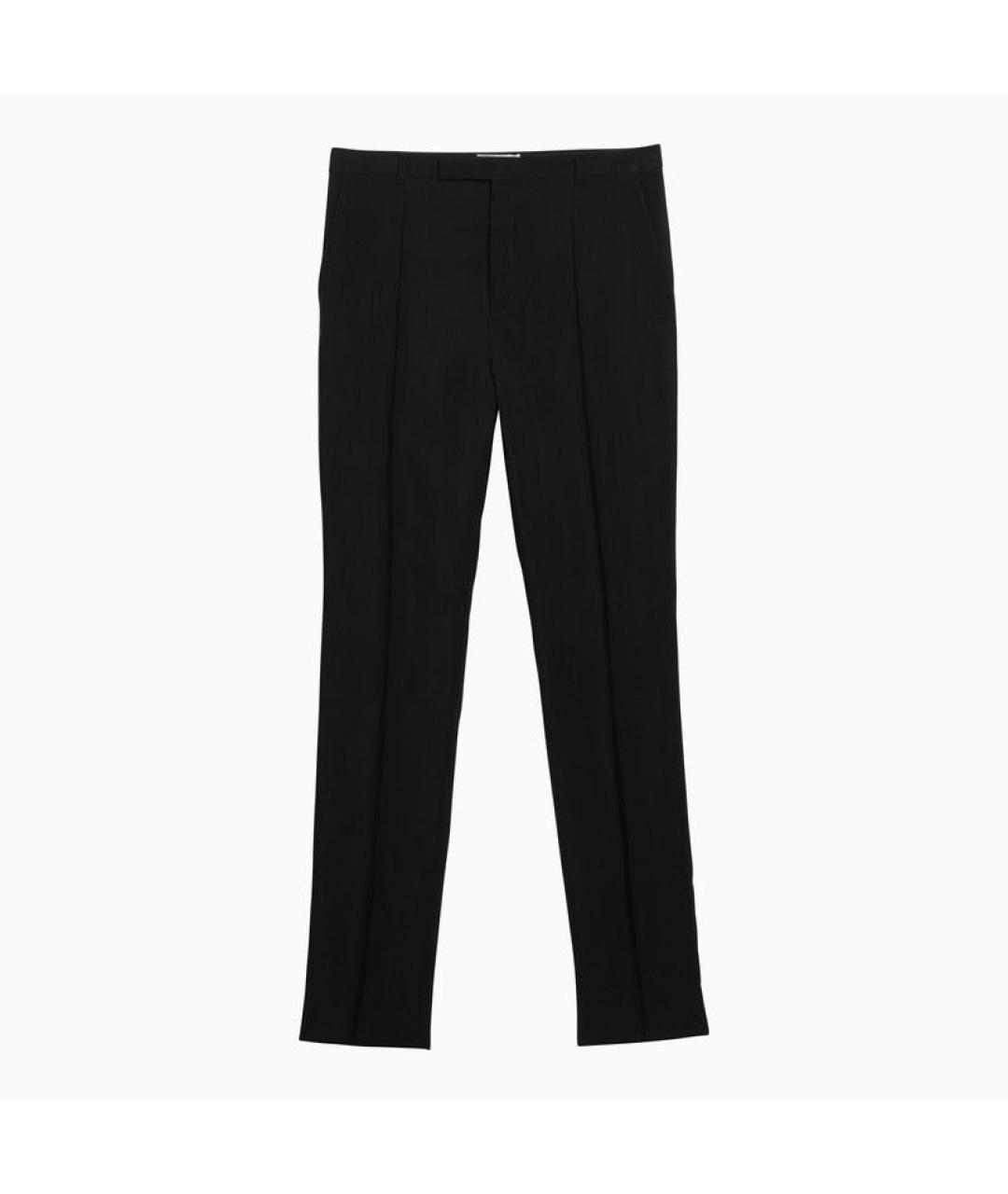 SAINT LAURENT Черные шерстяные повседневные брюки, фото 3