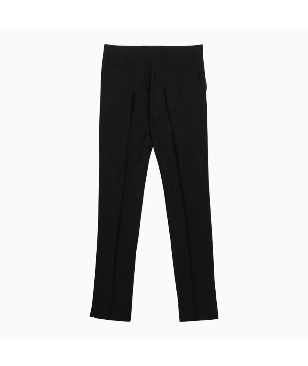 SAINT LAURENT Черные шерстяные повседневные брюки, фото 2