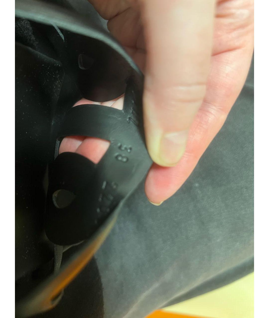 HERMES Черные резиновые шлепанцы, фото 5