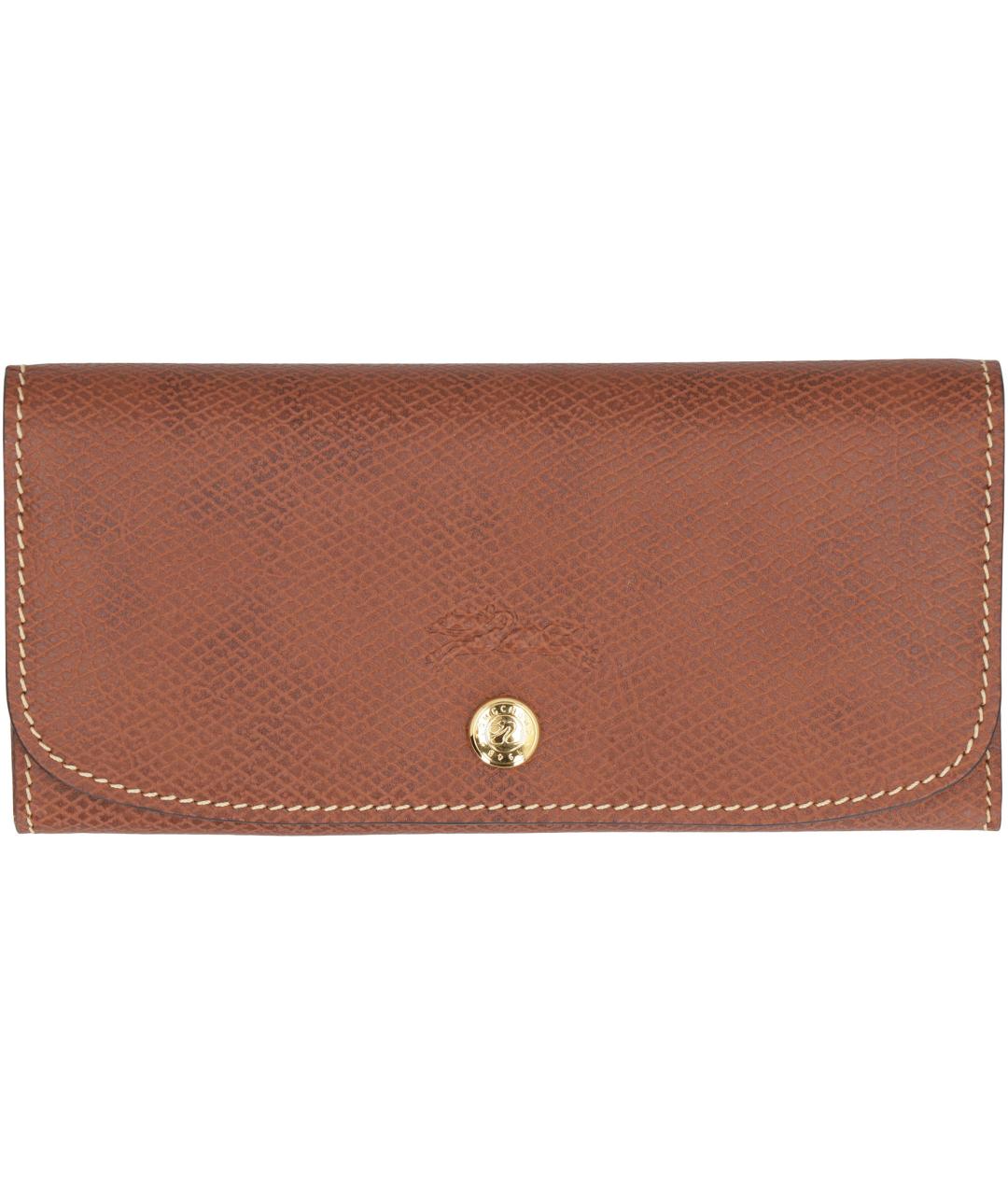 LONGCHAMP Коричневый кожаный кошелек, фото 1