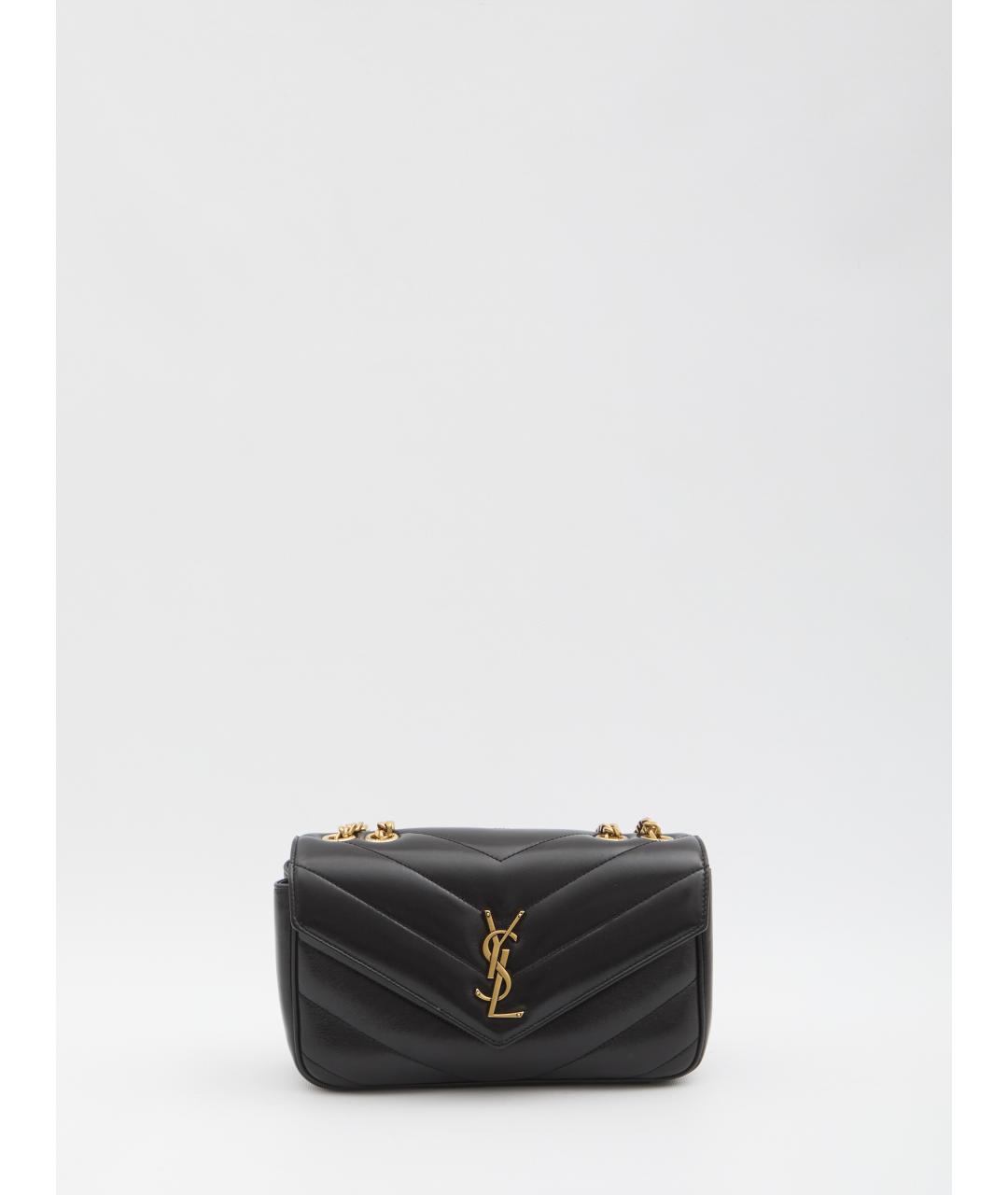 SAINT LAURENT Черная кожаная сумка через плечо, фото 6