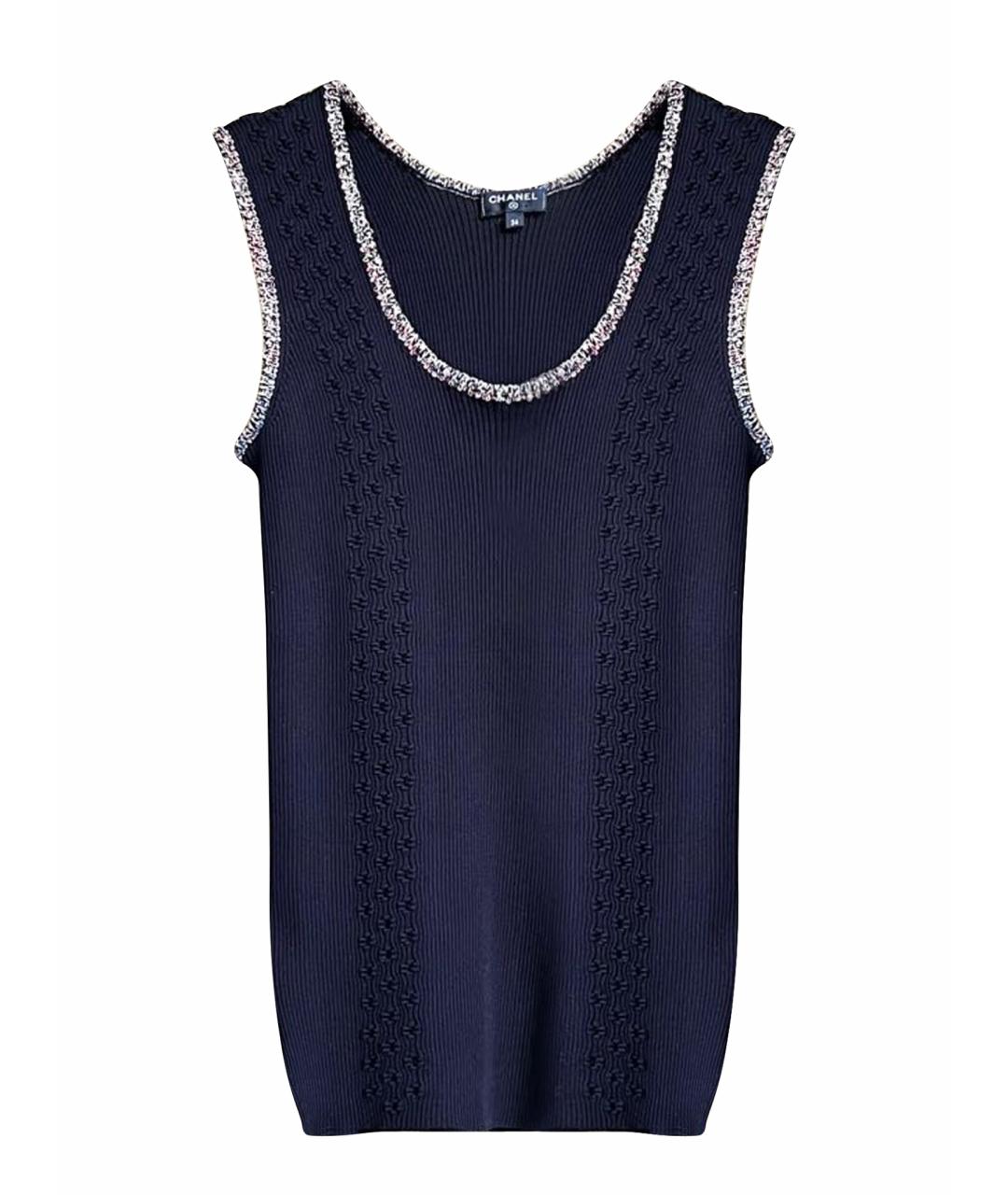 CHANEL Черная хлопковая майка, фото 1