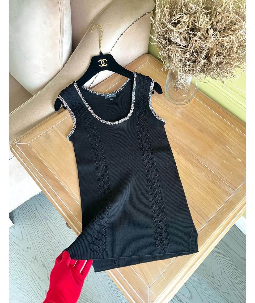 CHANEL Черная хлопковая майка, фото 6