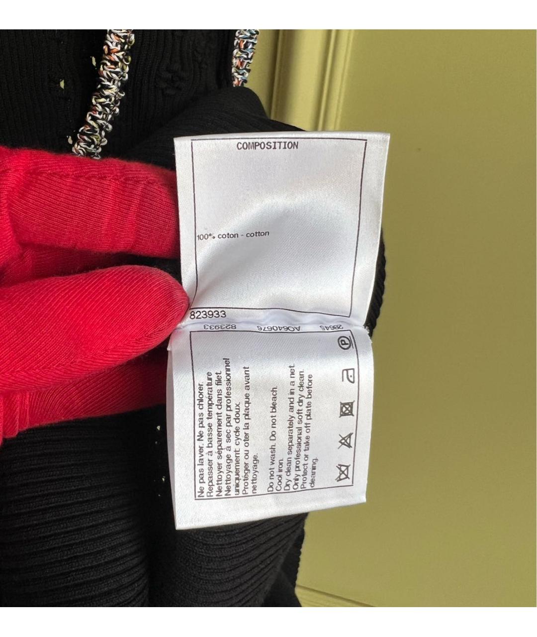 CHANEL Черная хлопковая майка, фото 8