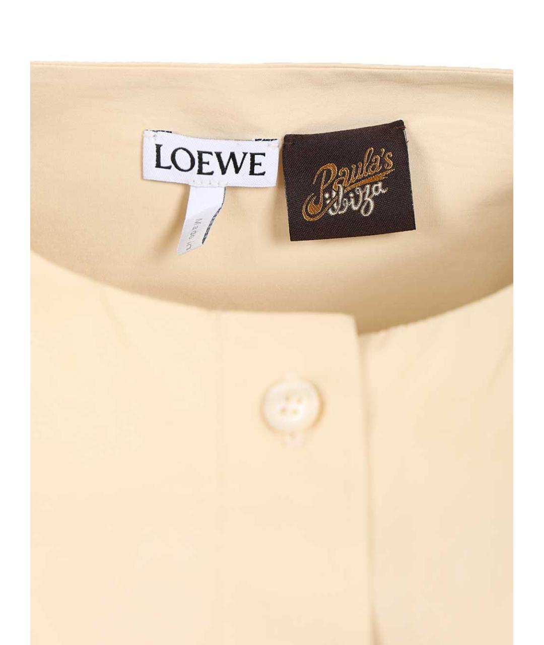 LOEWE Бежевое хлопковое повседневное платье, фото 5