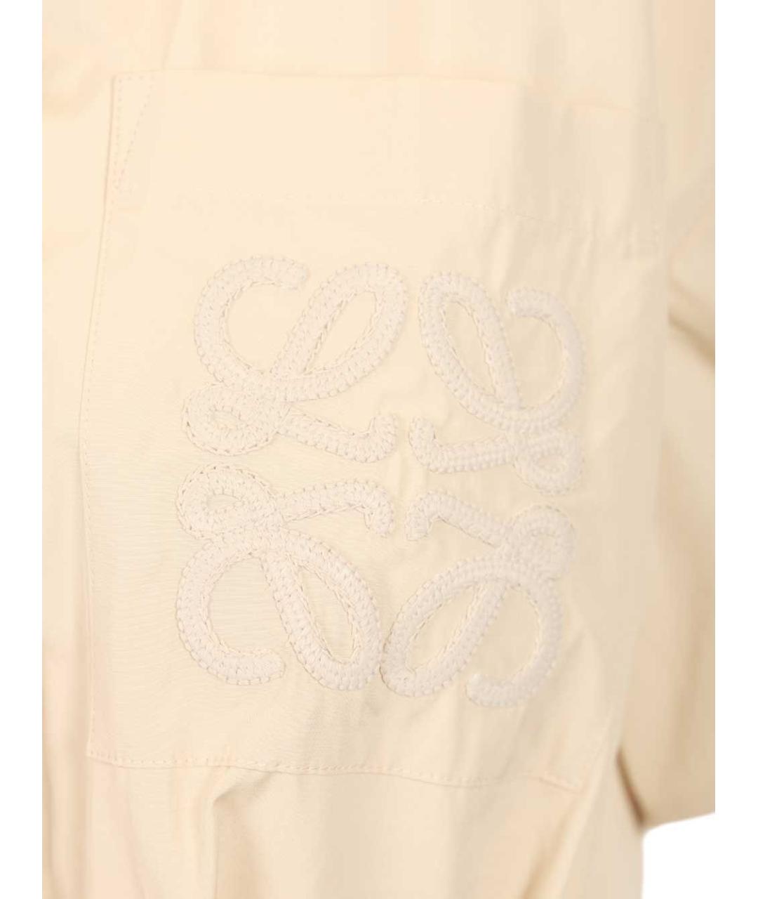 LOEWE Бежевое хлопковое повседневное платье, фото 4